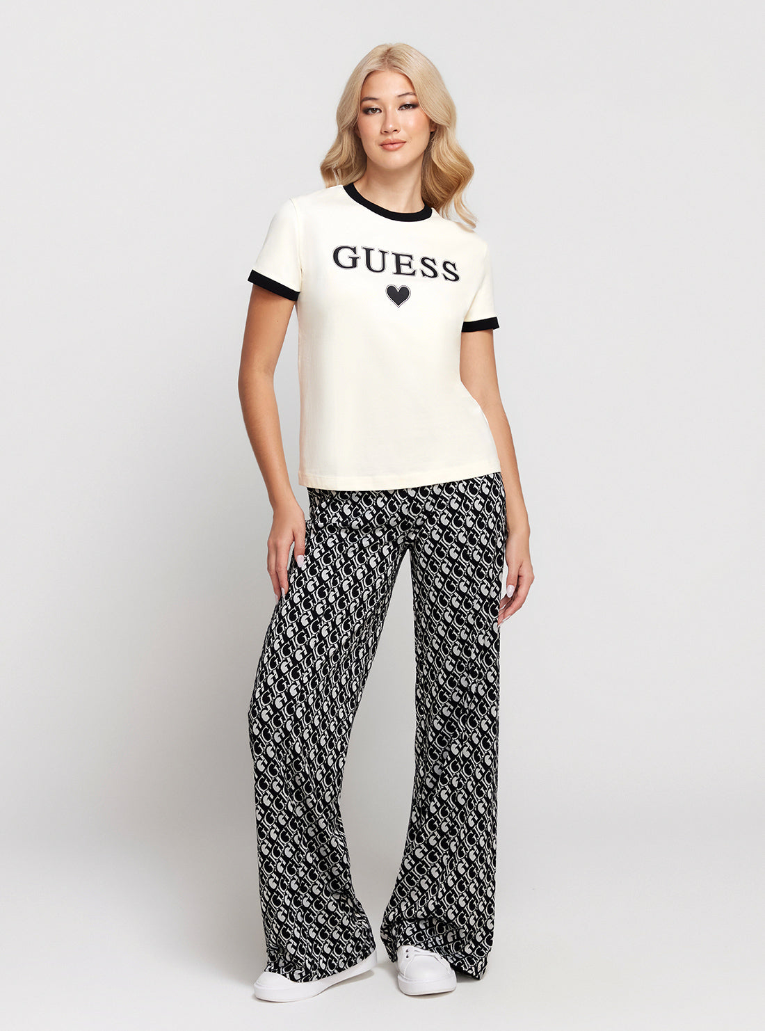 GUESS White Caryl Short Sleeve T-Shirt full view