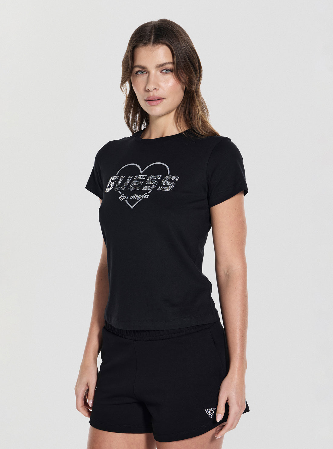 GUESS Womens Black Narciso Graphic T-Shirt V5GI10K9RM1  Front Side View