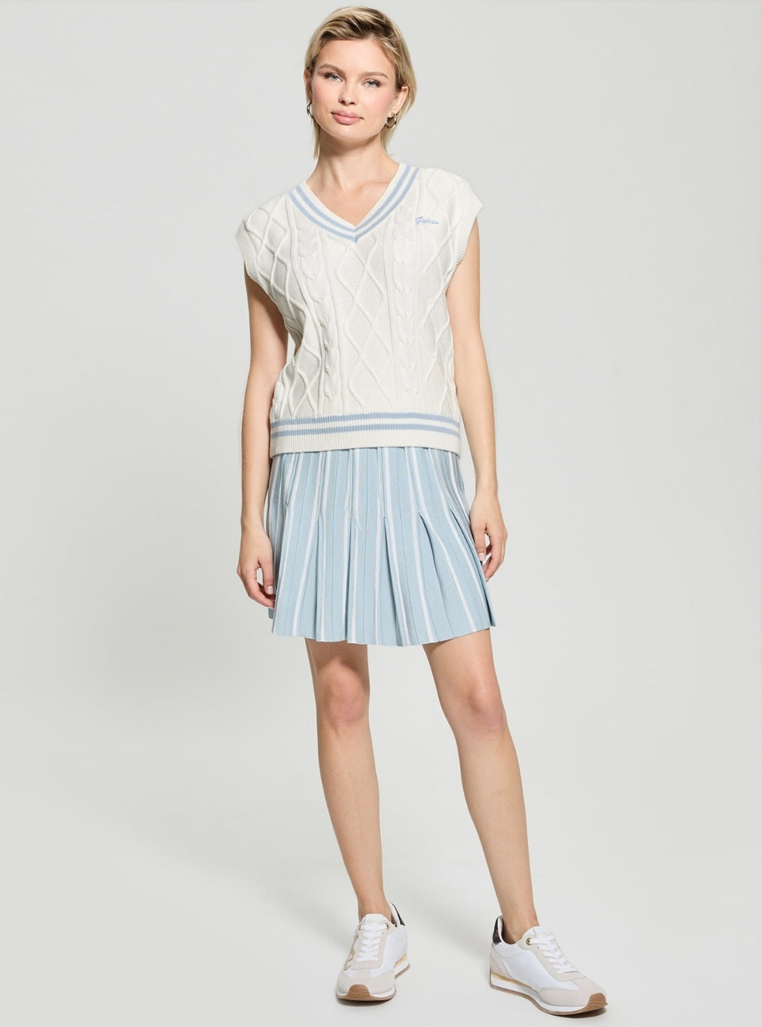 GUESS Womens Eco White Active Sweater Vest V5GR00Z3FB1 Full View_2