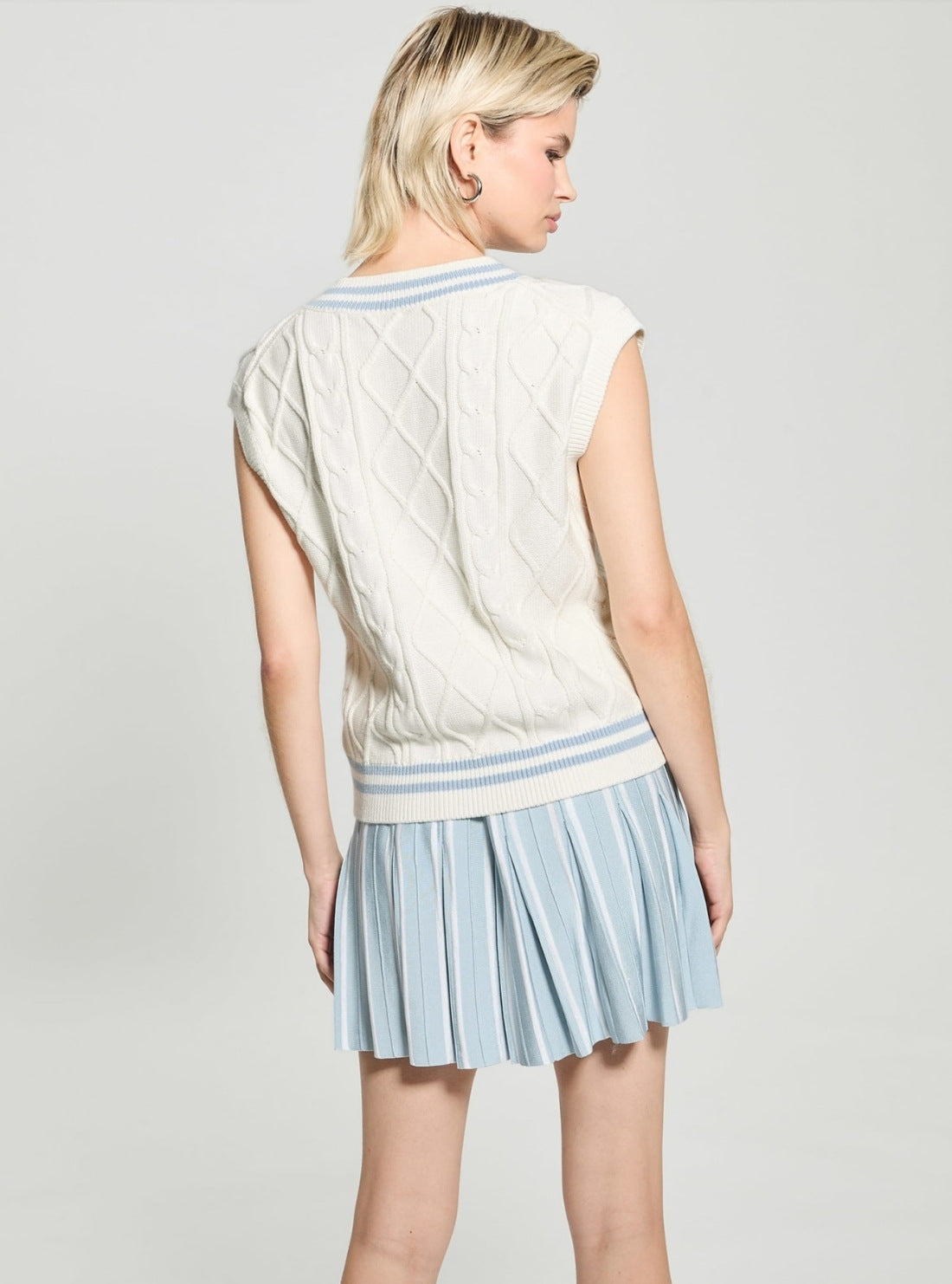 GUESS Womens Eco White Active Sweater Vest V5GR00Z3FB1 Back View