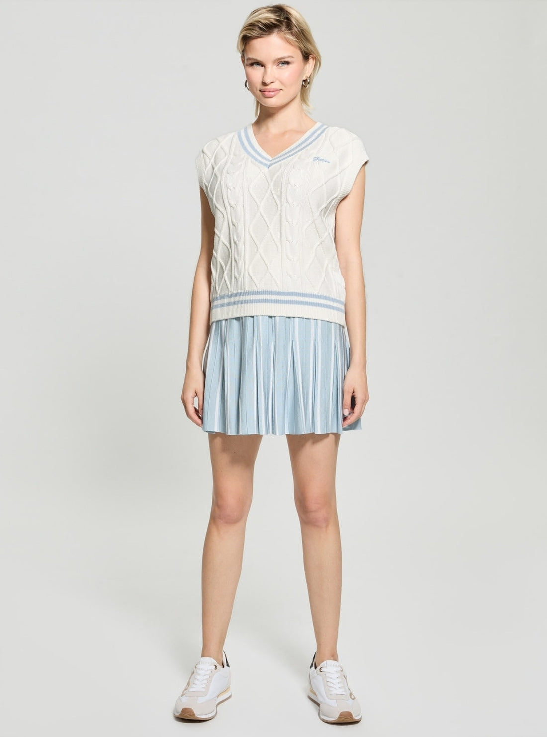 GUESS Womens Eco White Active Sweater Vest V5GR00Z3FB1 Full View