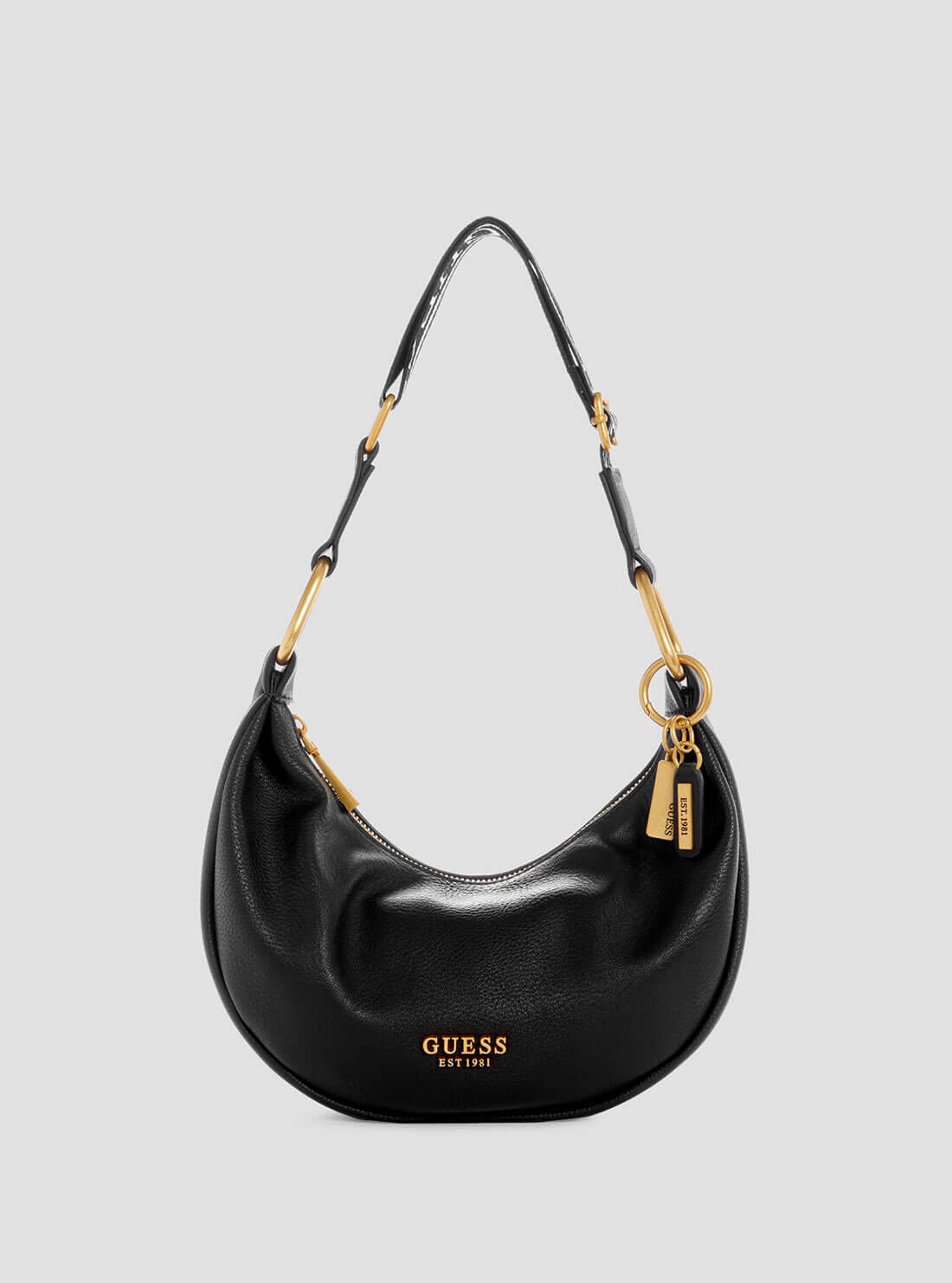 Black Natalya Mini Hobo Shoulder Bag | GUESS Women's Handbags | front view