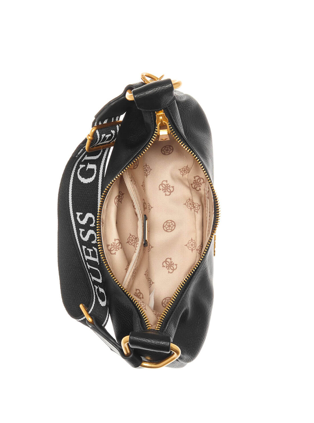 Black Natalya Mini Hobo Shoulder Bag | GUESS Women's Handbags | inside view