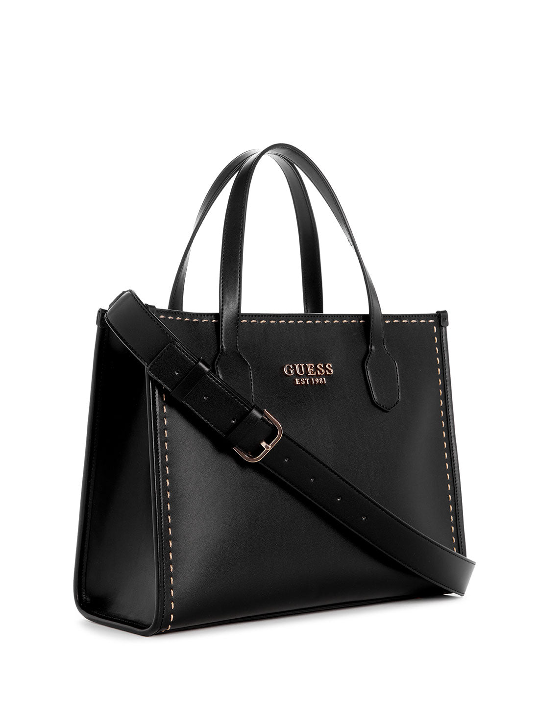 Black Silvana Dual Tote Bag | GUESS Women's Handbags | side view