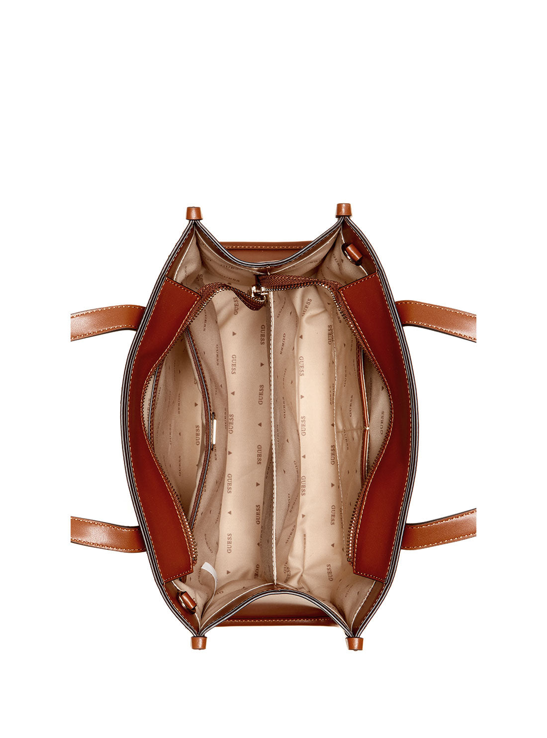 Cognac Brown Silvana Dual Tote Bag | GUESS Women's handbags | inside view
