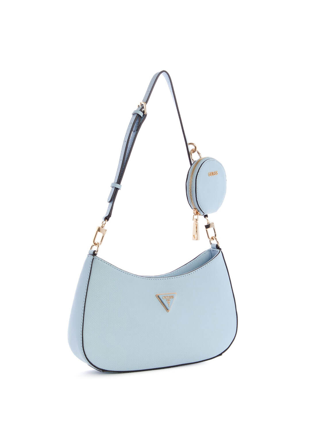 Pale Blue Alexie Shoulder Bag | GUESS Women's Handbags | side view