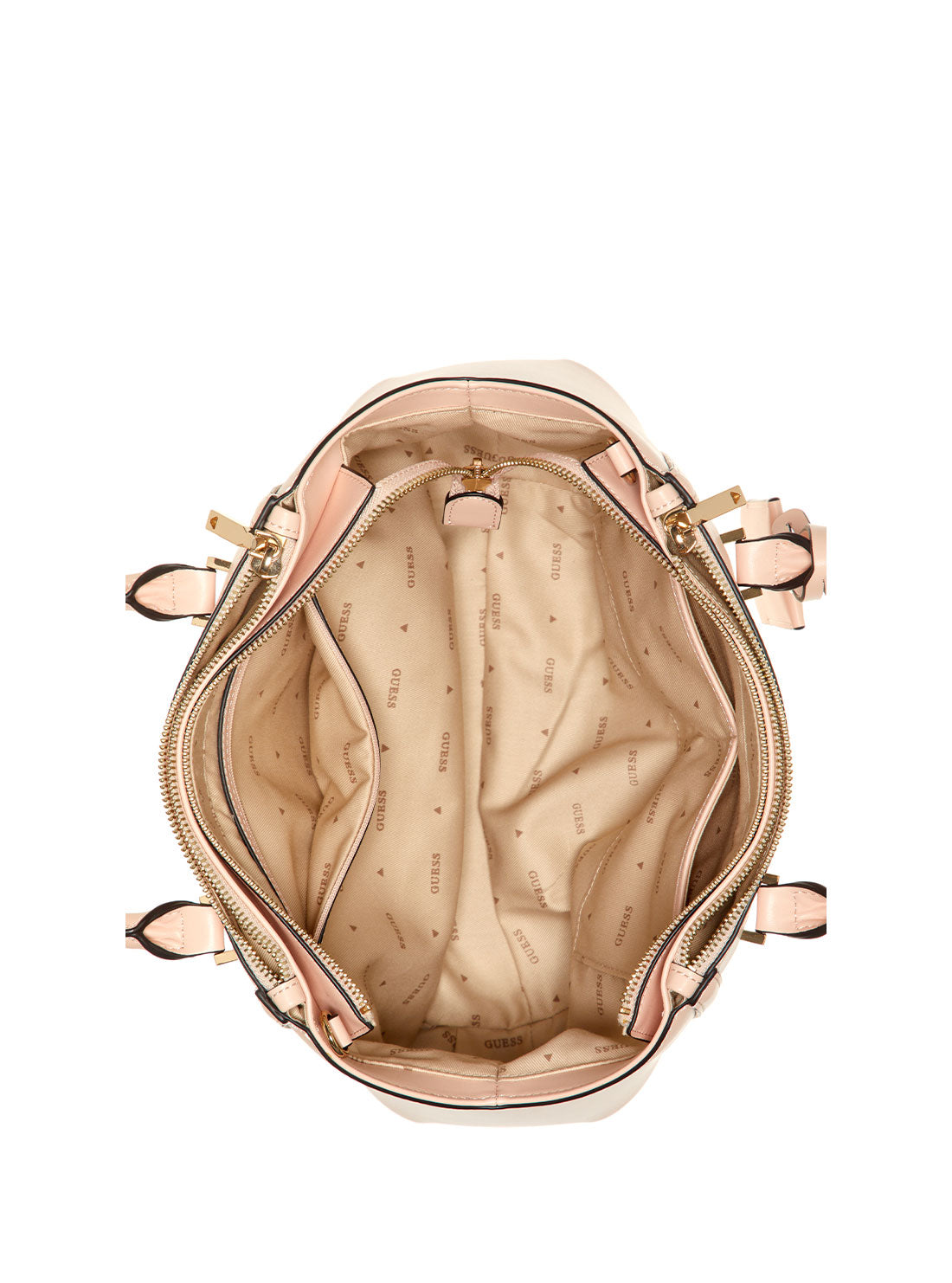 Pale Pink Leie Status Satchel Bag | GUESS Women's Handbags | inside view