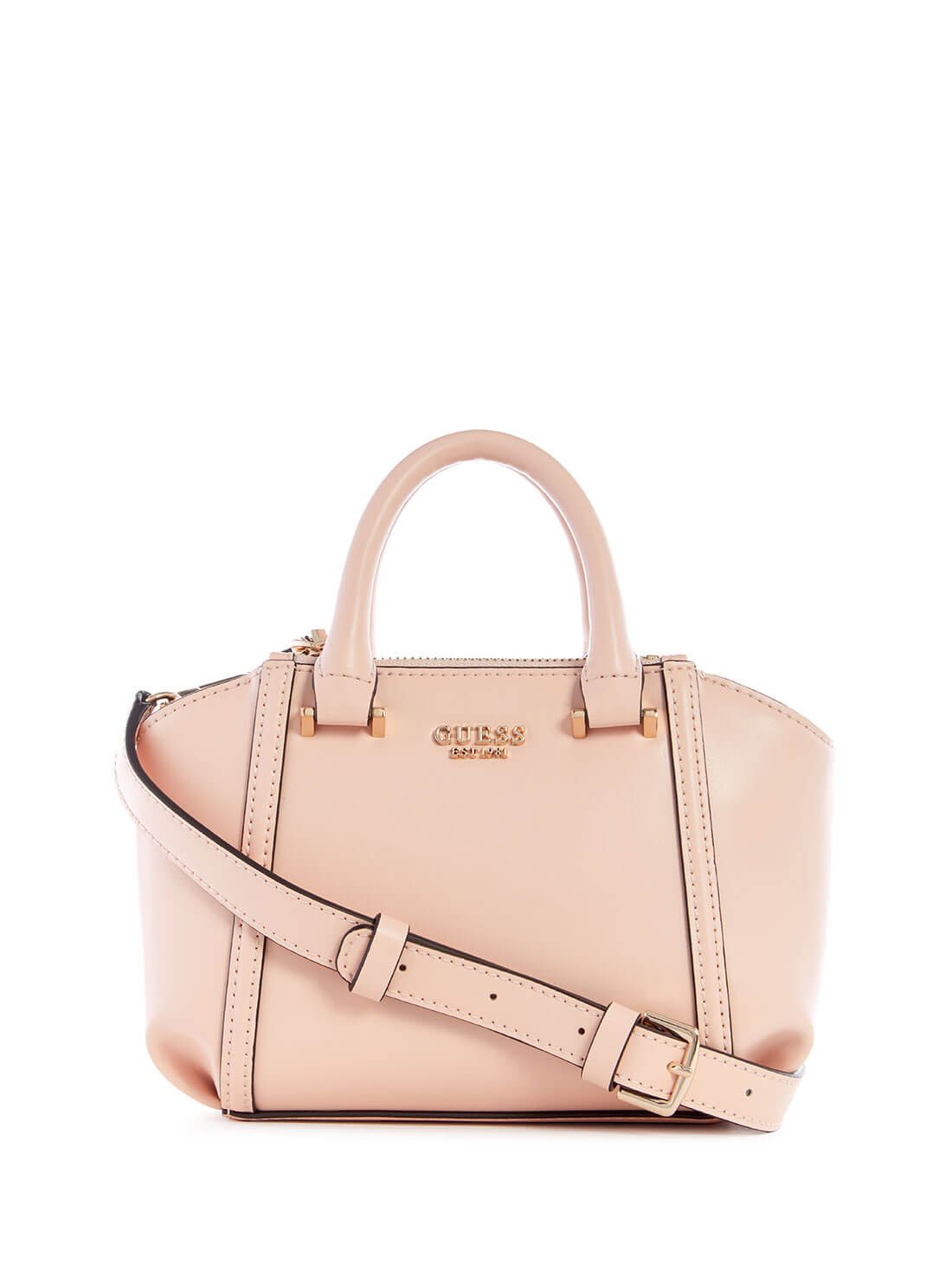 Pale Pink Leie Mini Status Satchel Bag | GUESS Women's Handbags | front view