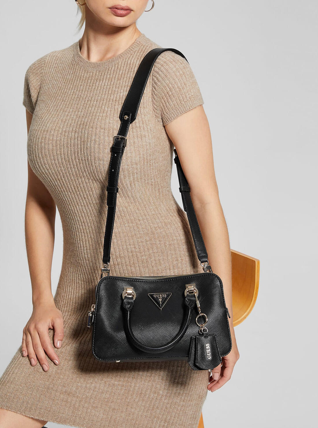 Women's Black Brynlee Small Status Satchel Bag model view