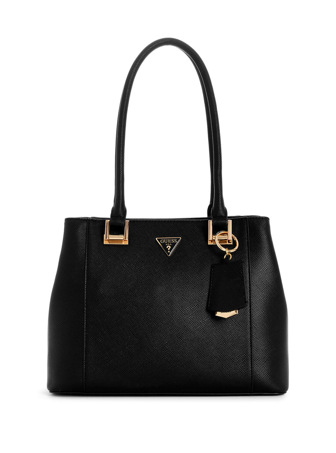 Women's Black Breana Shopper Tote Bag front view