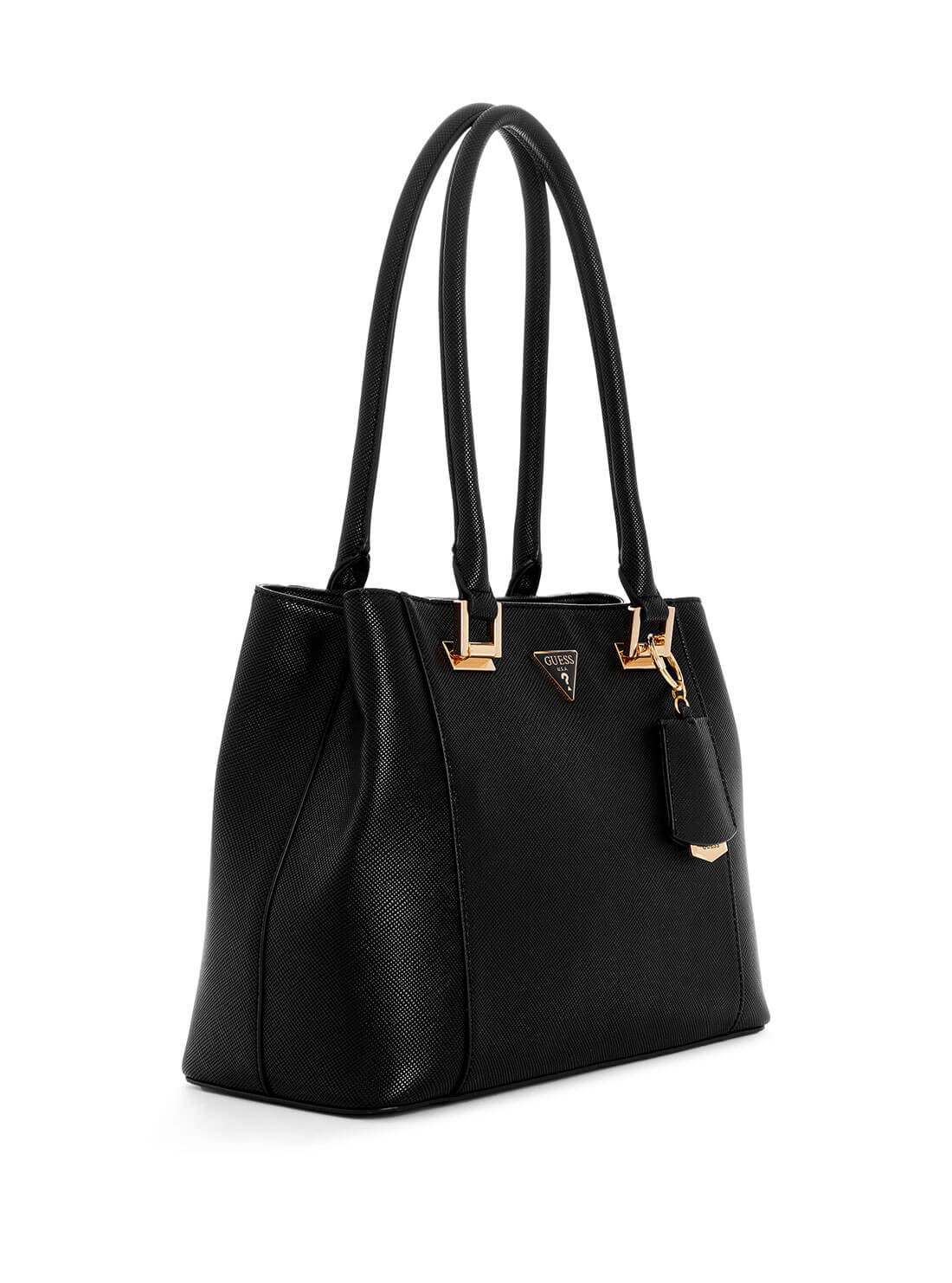 Women's Black Breana Shopper Tote Bag side view