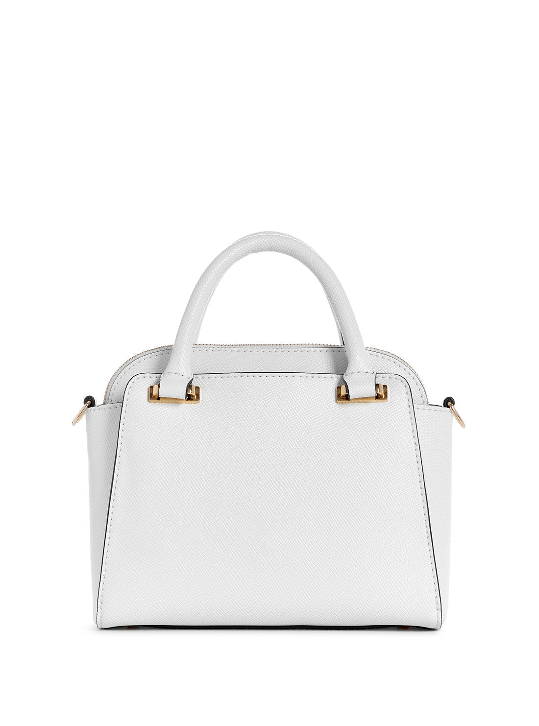GUESS White Avis Small Satchel Bag back view