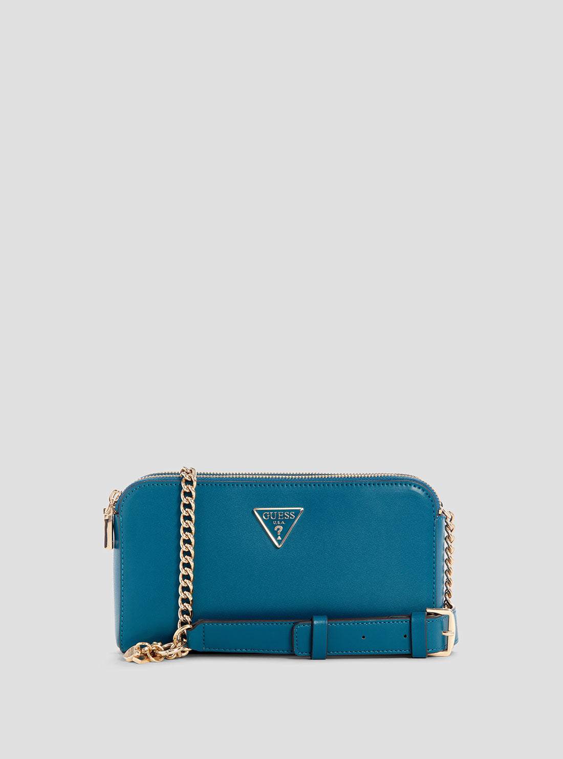 GUESS Blue Daryna Status Crossbody Bag front view