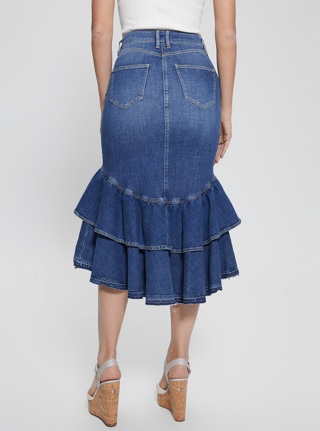 Blue Denim Marina Midi Skirt