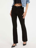 Eco Black Sexy Flare Velvet Pants | GUESS Women's Apparel | front view