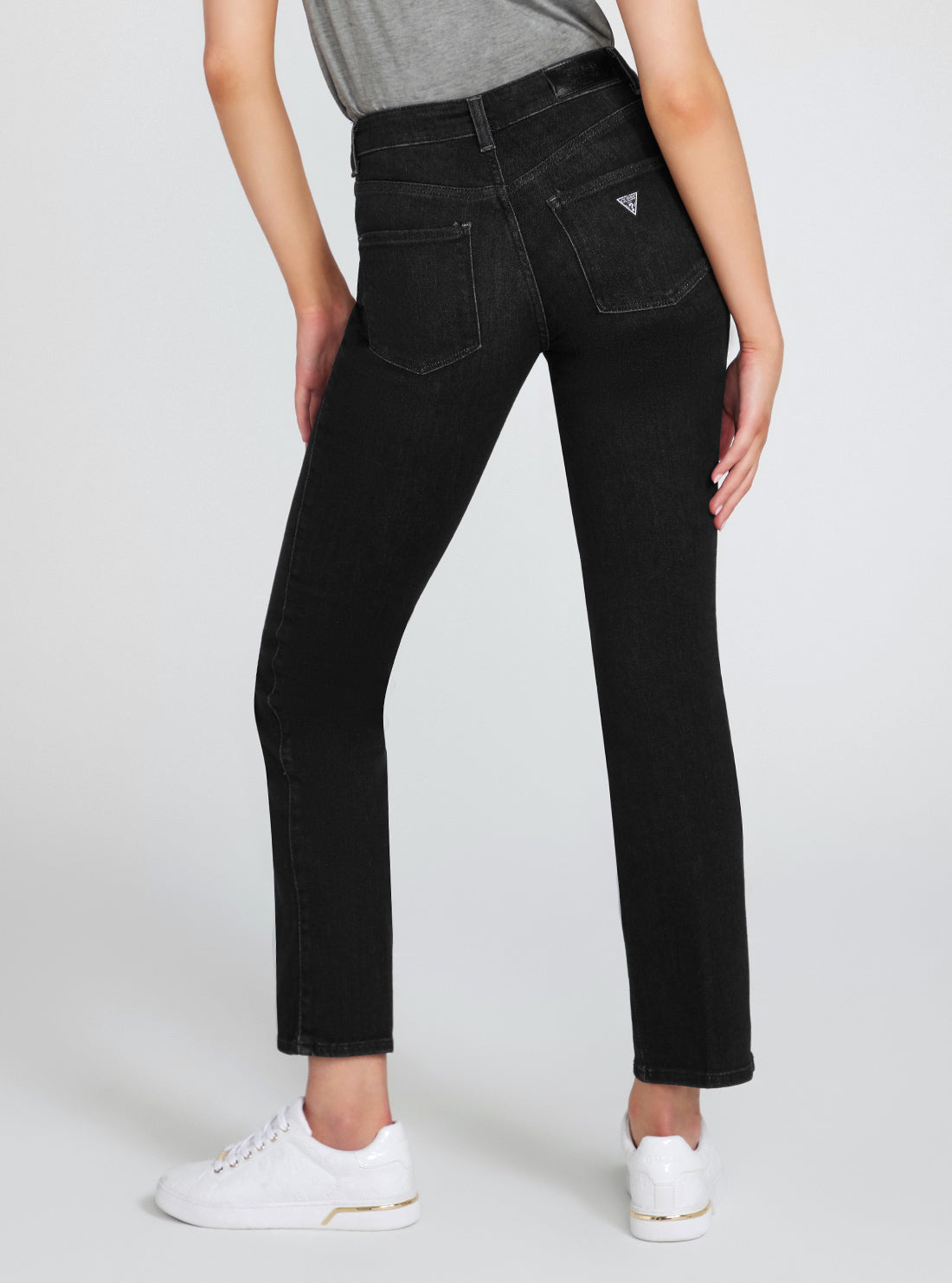 High-Rise Sexy Straight Leg Denim Jeans In Orbit Wash | GUESS Women's Apparel | back view