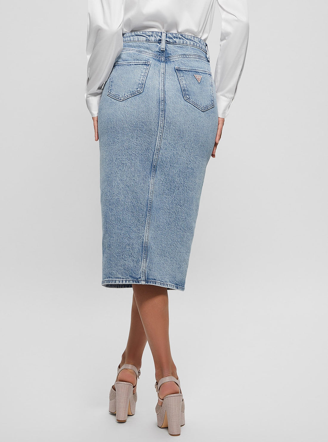 GUESS Blue Mila Denim Midi Skirt back view