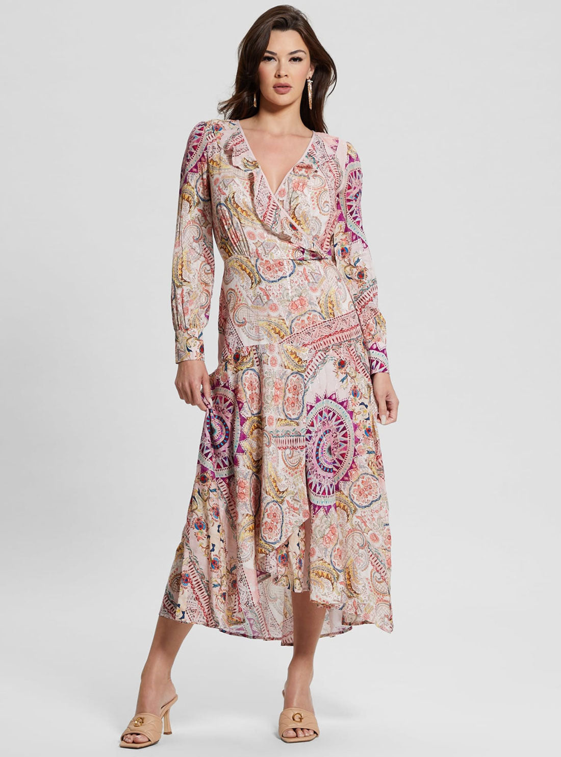 Monique Print Midi Dress | GUESS Women's Apparel | full view