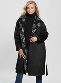 Black Ludovica Logo Wrap Coat | GUESS Women's Apparel | front view