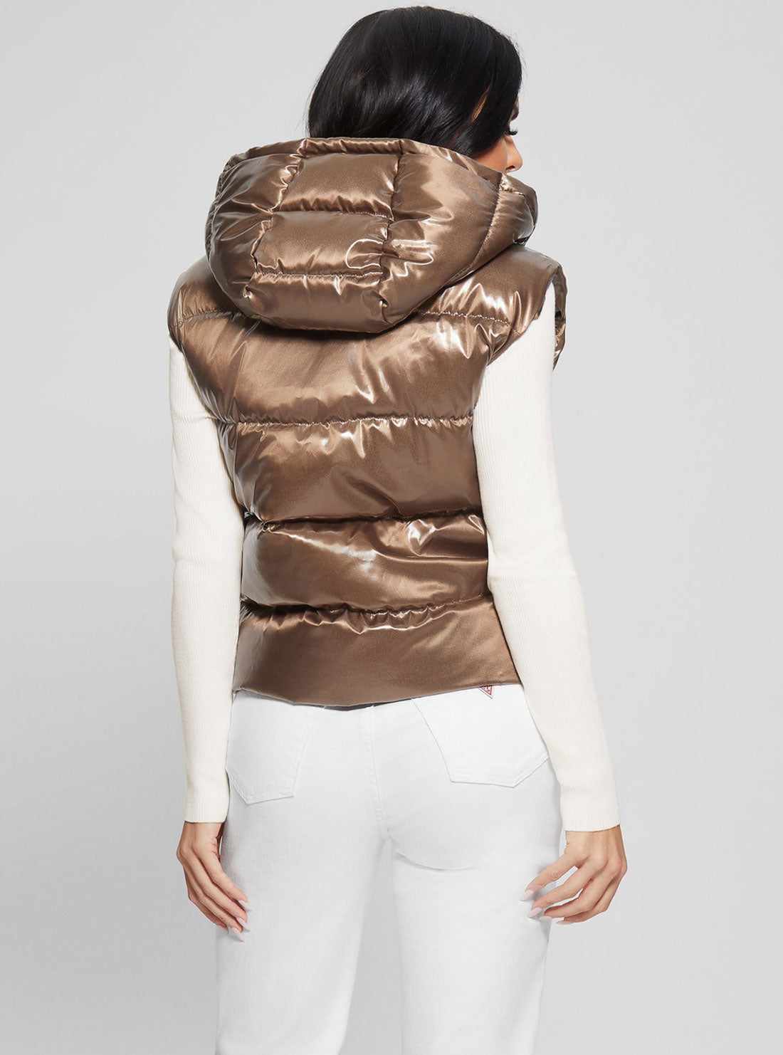 Eco Bronze Noemi Puffer Vest | GUESS Women's Apparel | back view