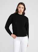 GUESS Black Long Sleeve Edwige Sweater front view