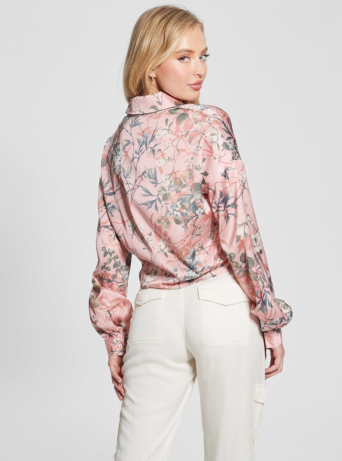 Eco Pink Floral Bowed Jun Shirt