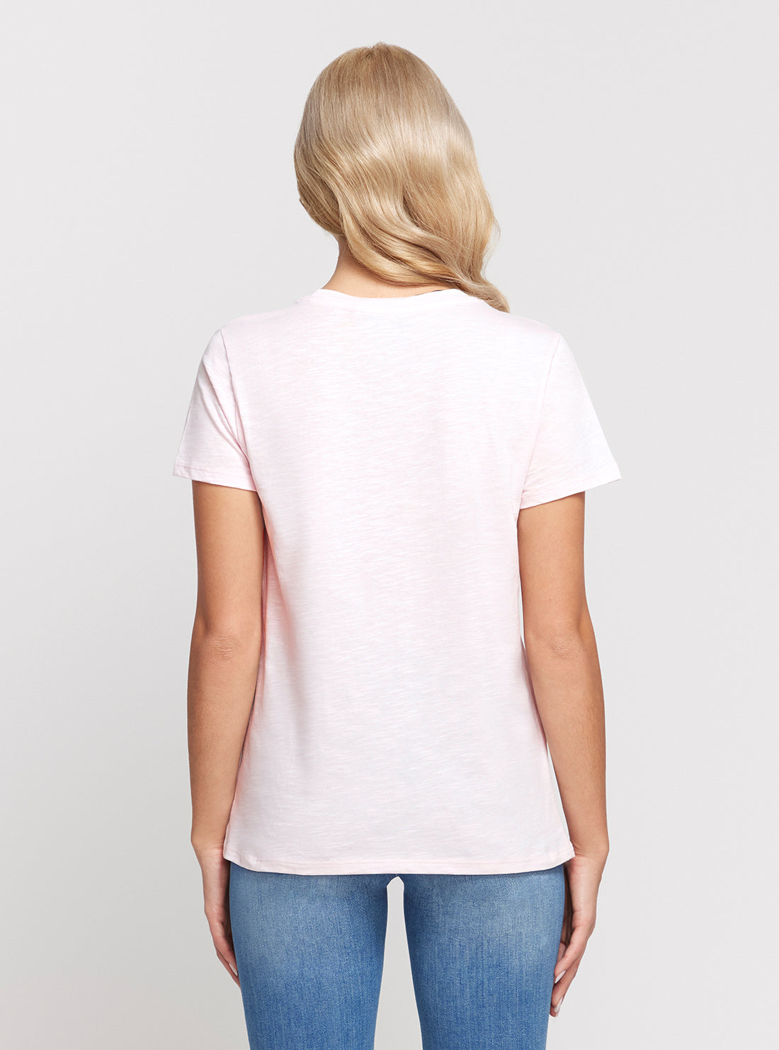 GUESS Eco Light Pink 1981 Crystal Logo T-Shirt back view