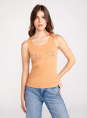 GUESS Beige Colourful Logo Tank Top front view
