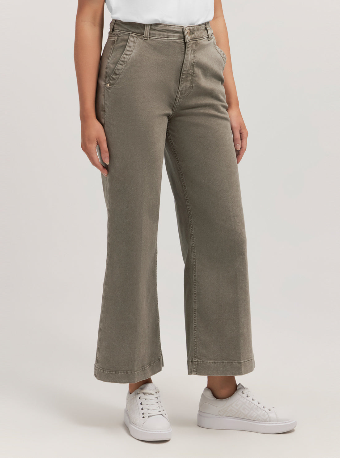 GUESS Khaki Darma Wide Leg Pant side view