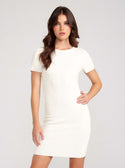 GUESS  White Anne Sweater Mini Dress  front view