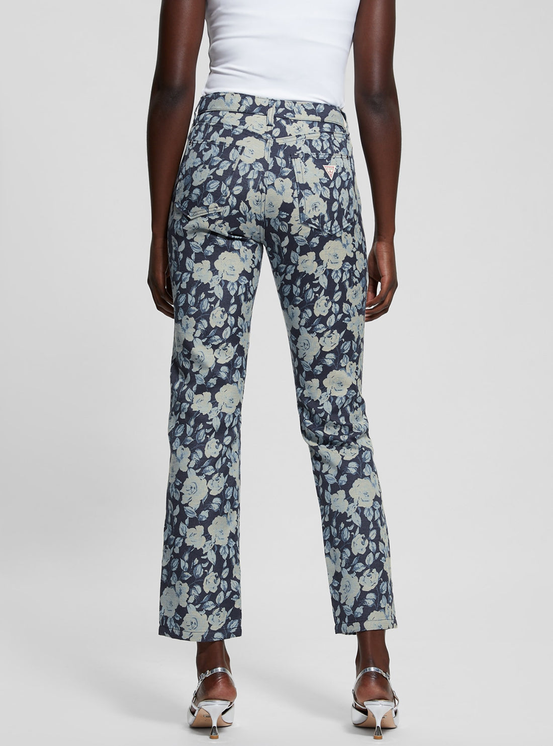 Blue Floral Girly Jacquard Pant