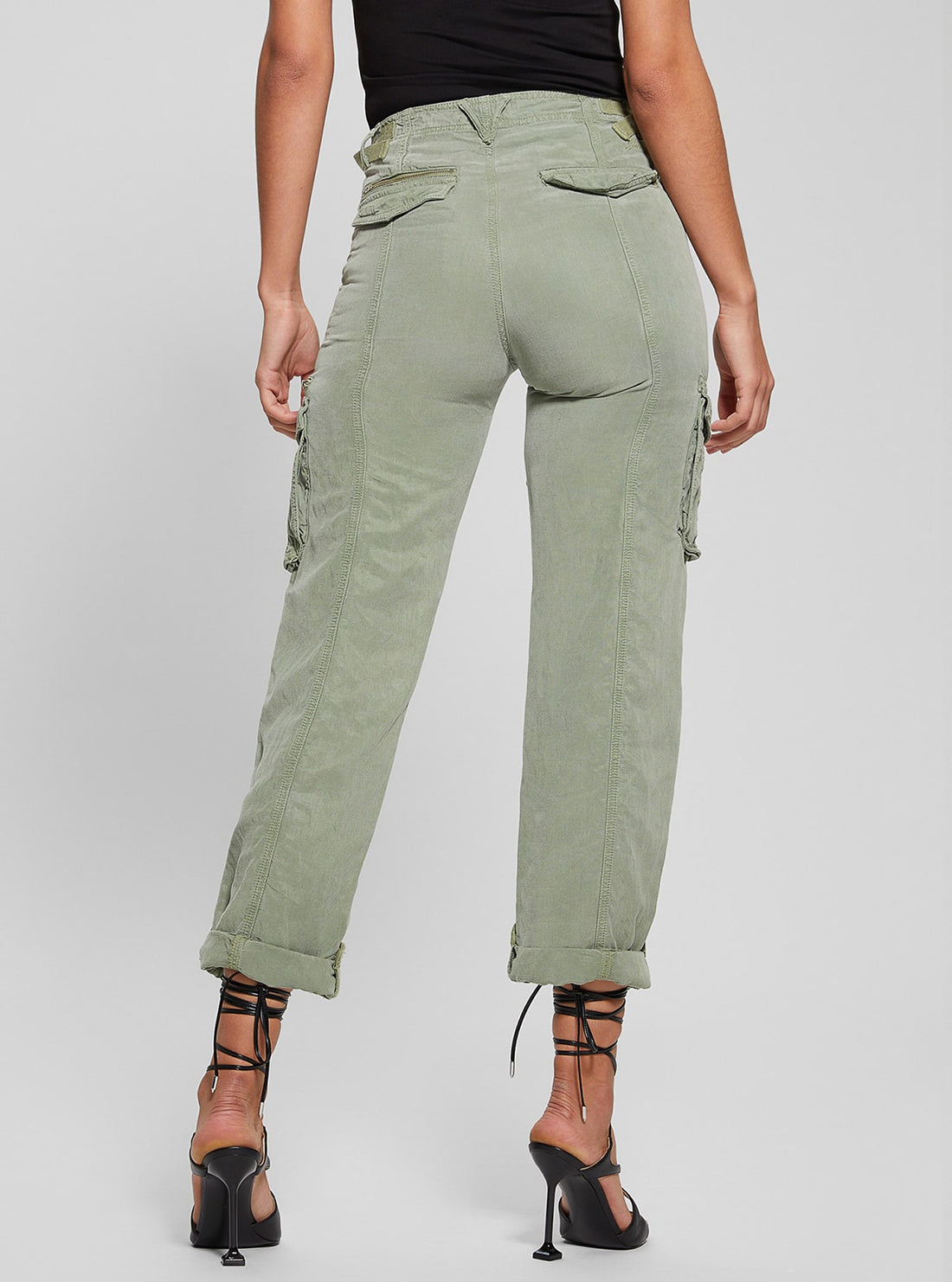 GUESS Khaki Green Nessi Cargo Pants back view