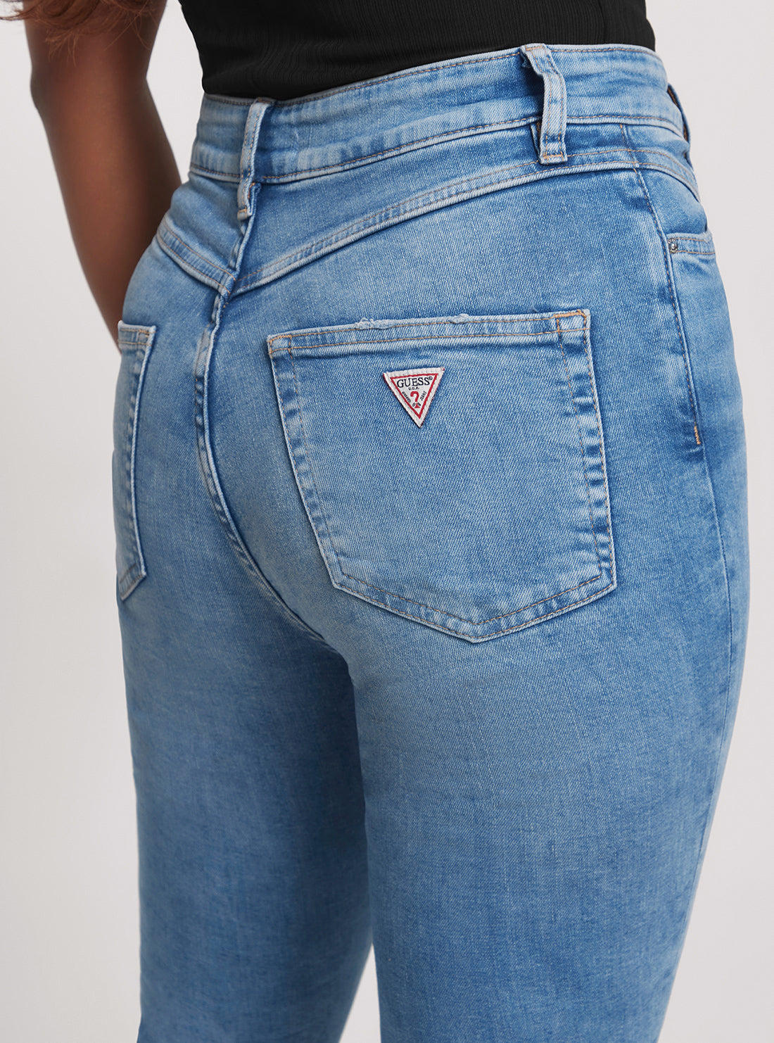 High-Rise Pop 70s Denim Jeans in Mid Wash