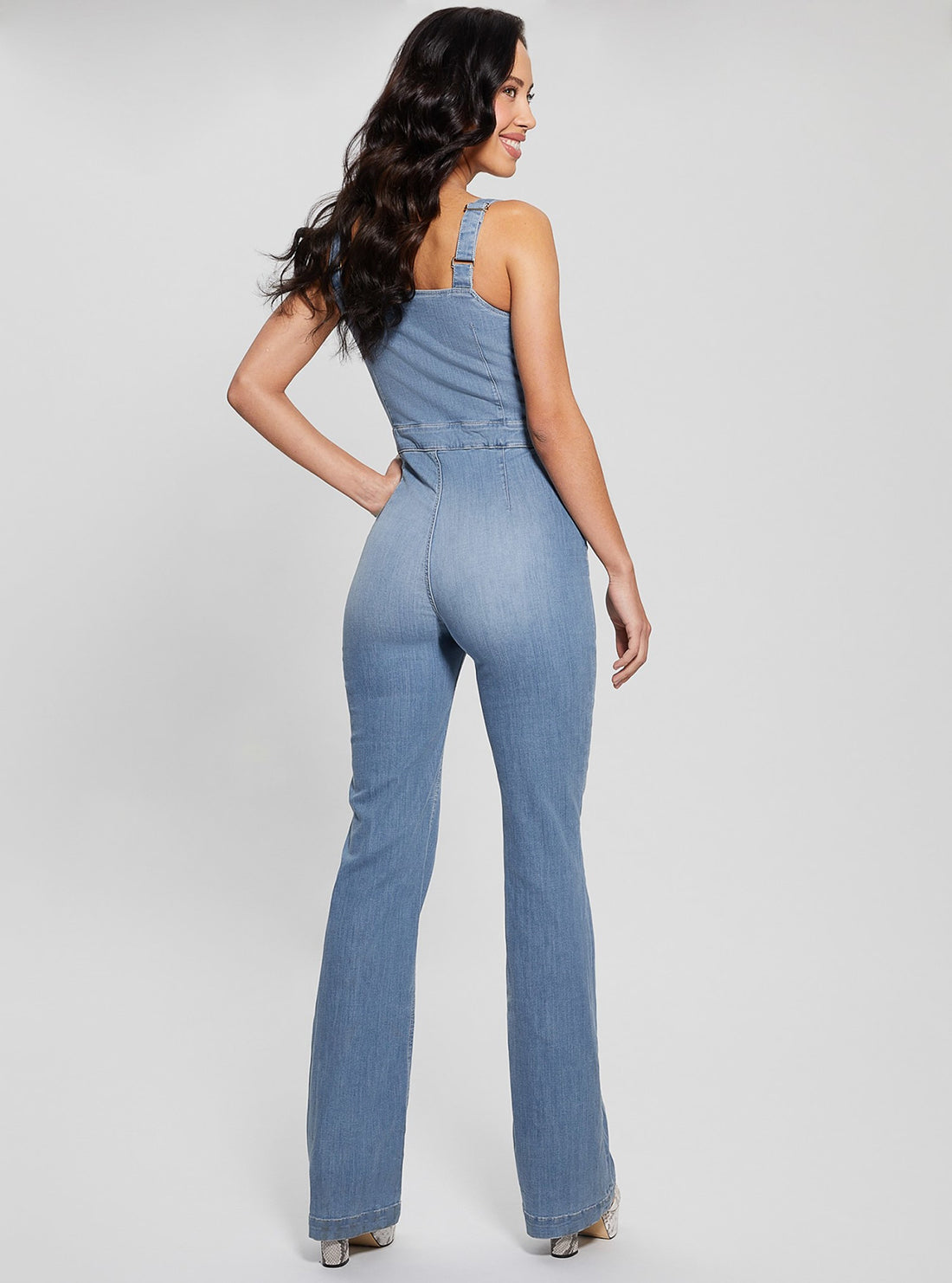 GUESS Blue Denim Mariposa Jumpsuit back view