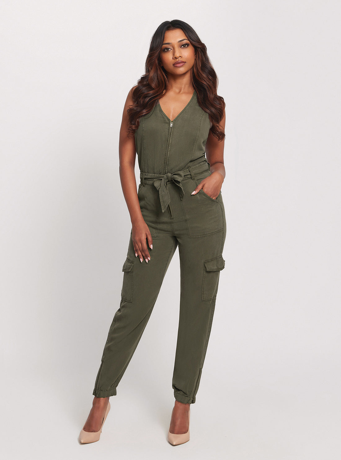 GUESS Eco Green Indy Jumpsuit front view