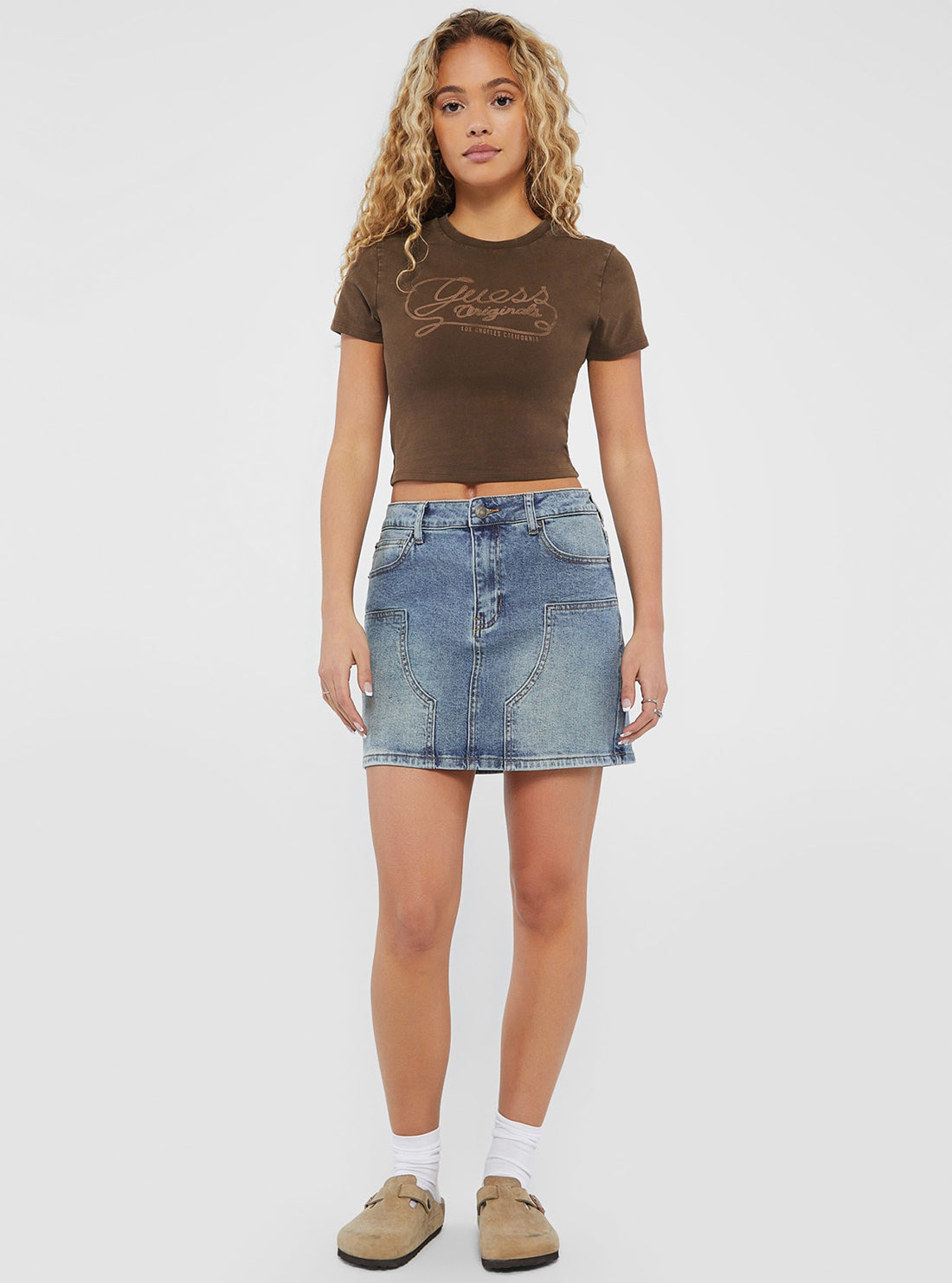 Guess Originals Panel Denim Mini Skirt