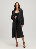 Eco Black Micole Satin Trench Coat