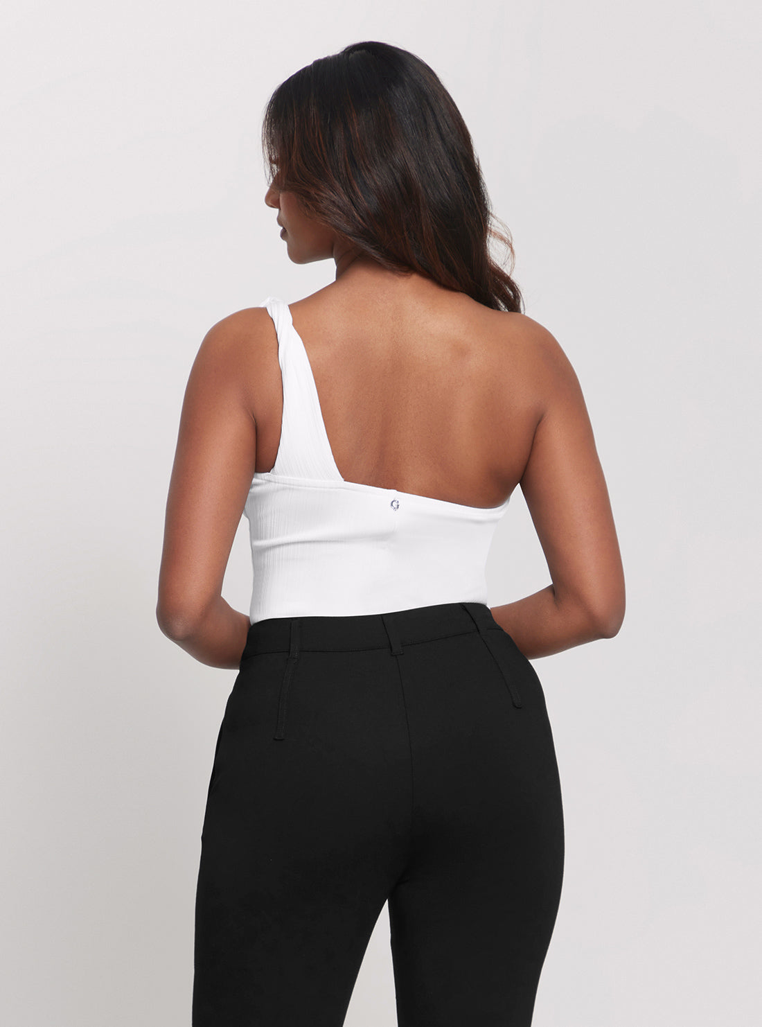 GUESS Eco White One Shoulder Bodysuit back view