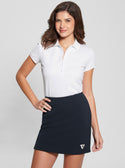 GUESS White Liza Pique Polo T-Shirt front view