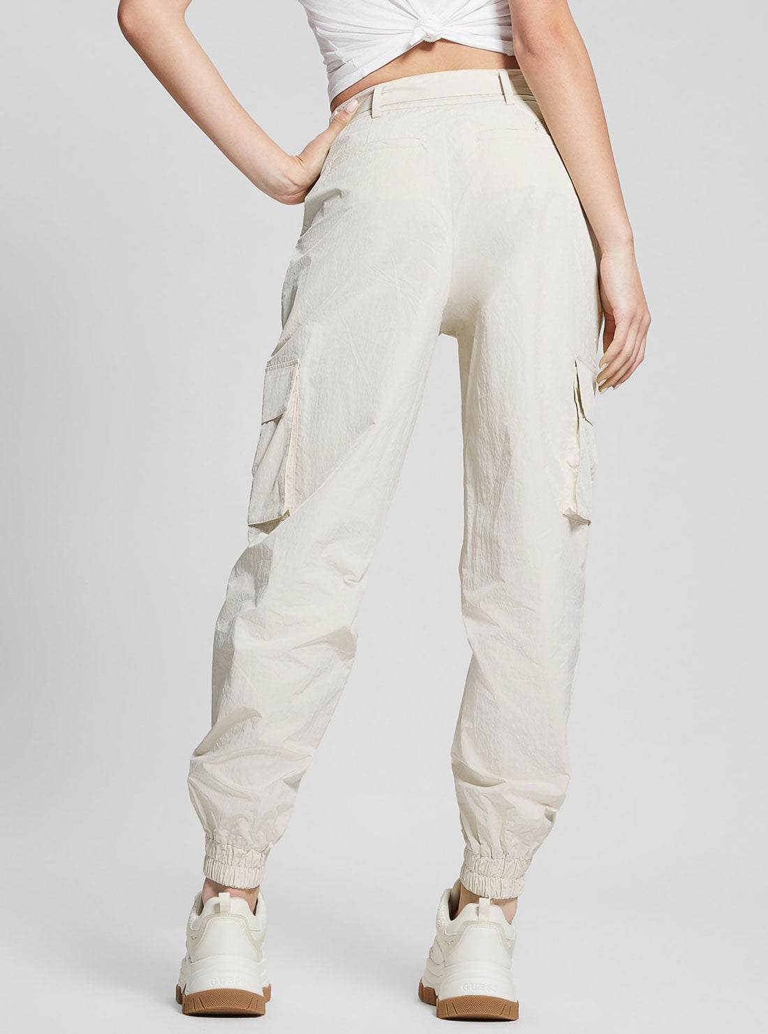 GUESS Cream Kori Cargo Pants back view