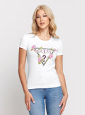 GUESS White Short Sleeve Logo T-Shirt front view