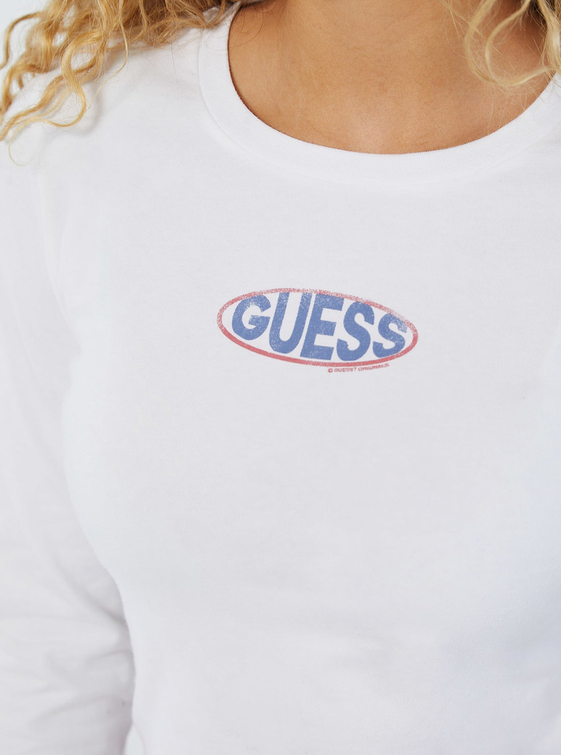 Guess Originals White Oval Logo T-Shirt