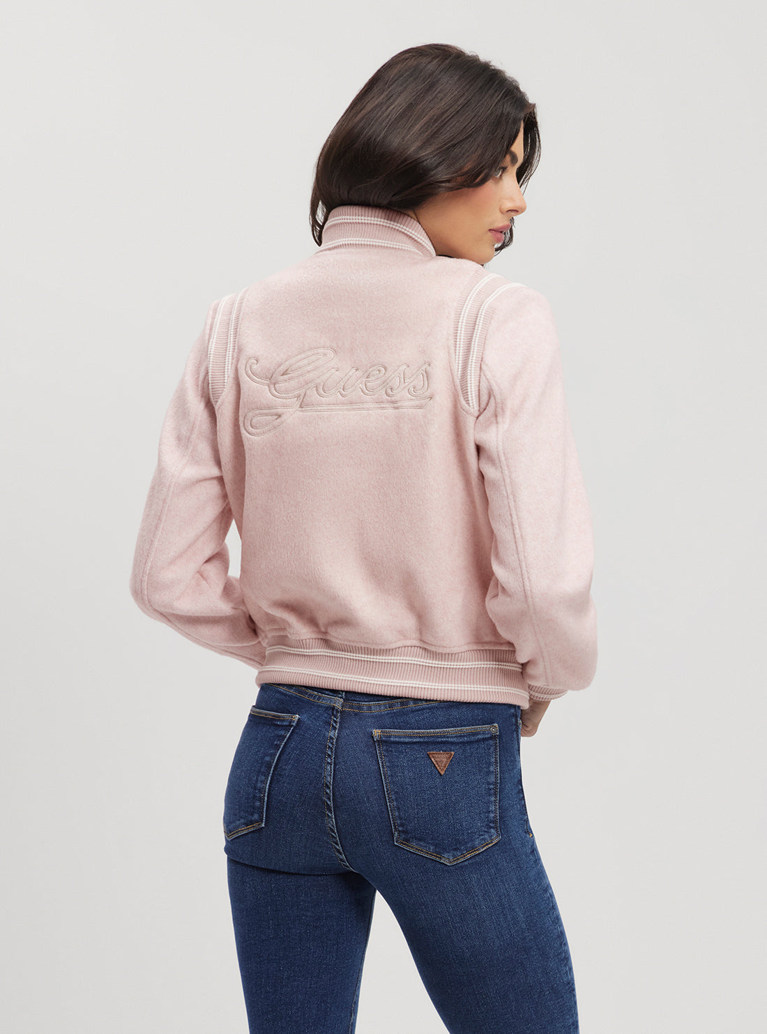 Pink Gloria Logo Bomber Jacket back view