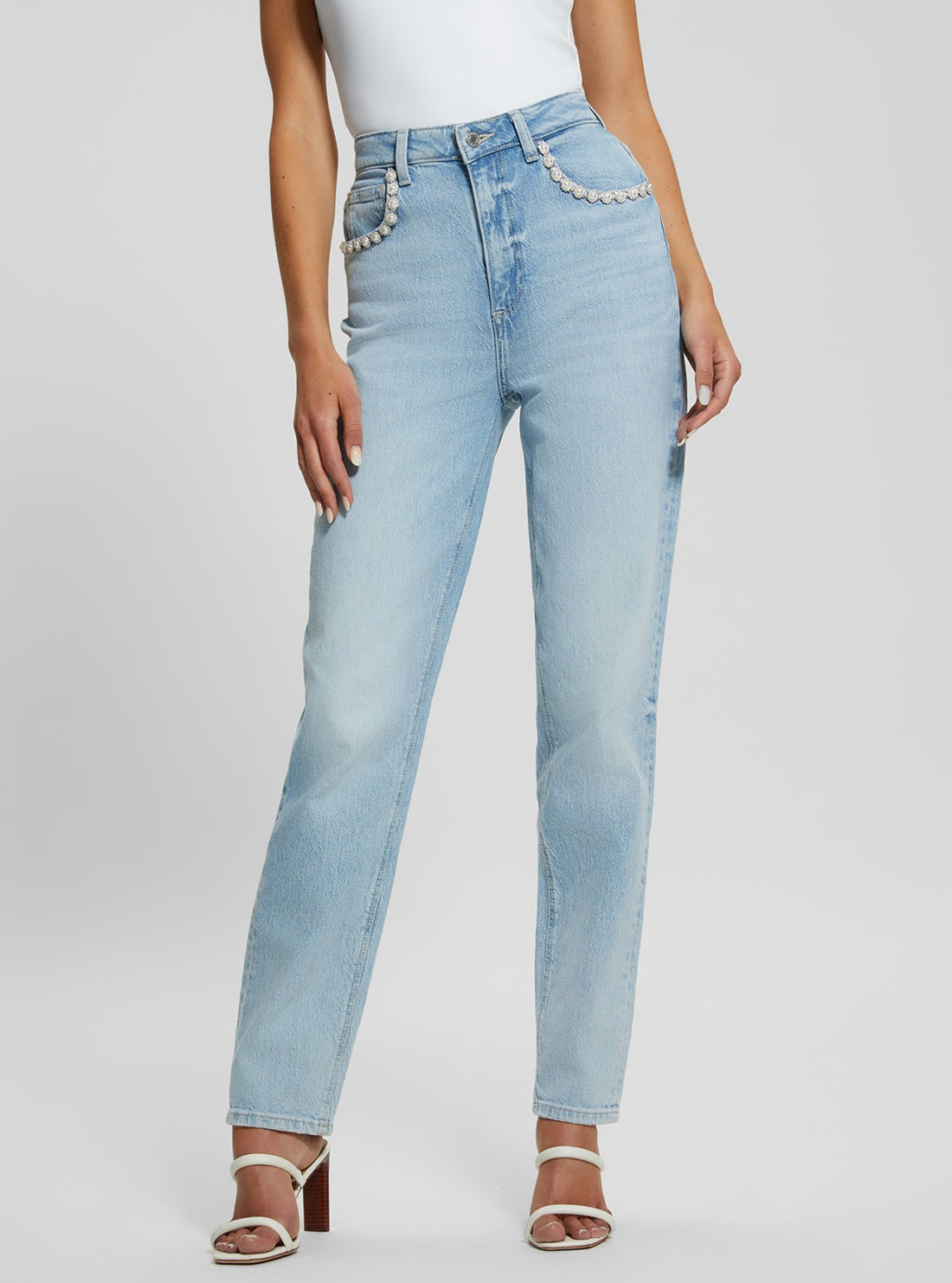 Blue Denim Mom Jean in Light Wash