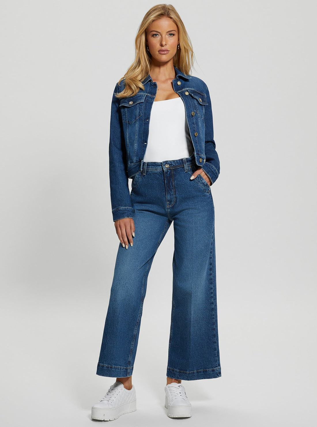 High-Rise Dakota Wide Leg Jeans in Mid Wash