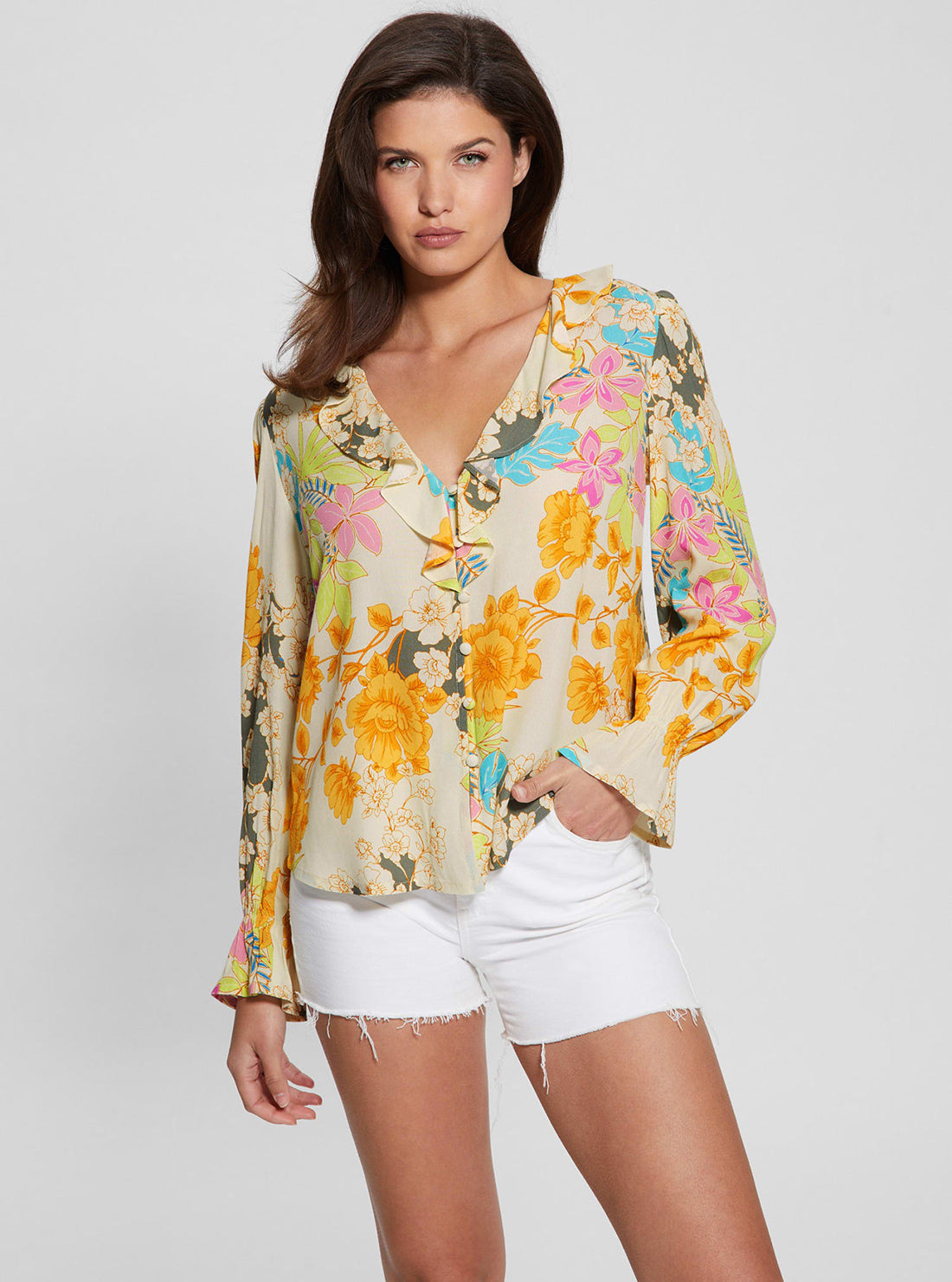 Eco Yellow Floral Print Toni Top