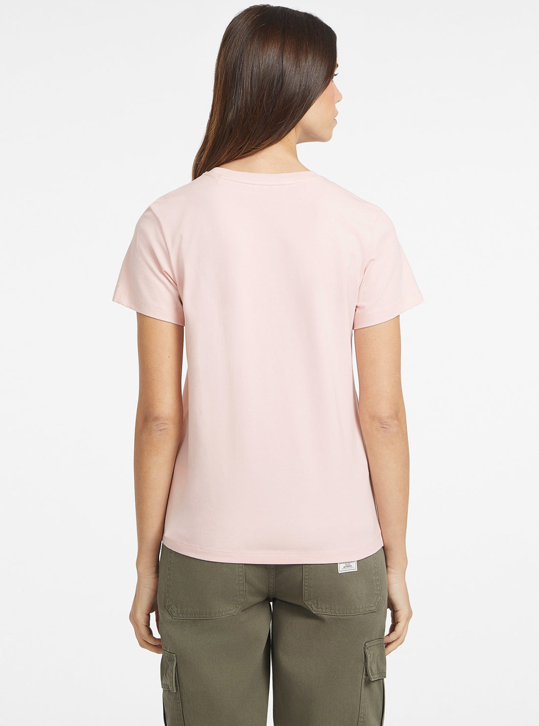 Guess Jeans Light Pink Script Logo T-Shirt