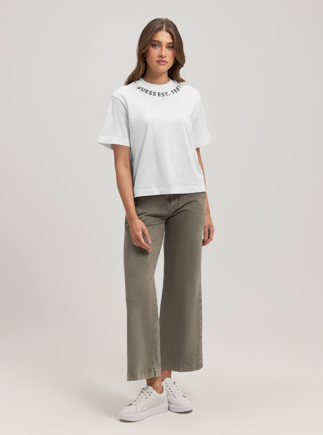 GUESS Khaki Darma Wide Leg Pant full view