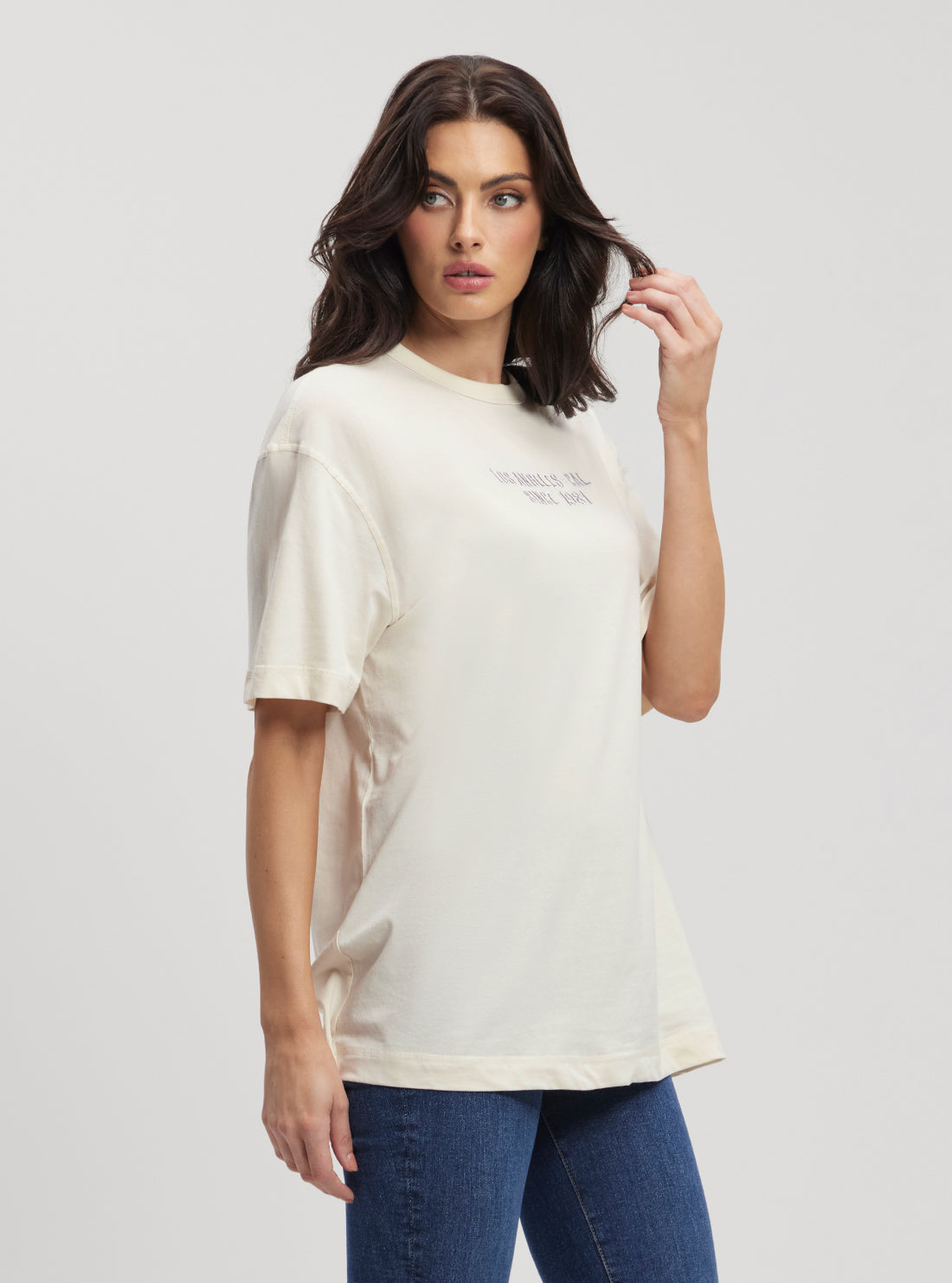 Eco Beige Paisley Logo T-Shirt