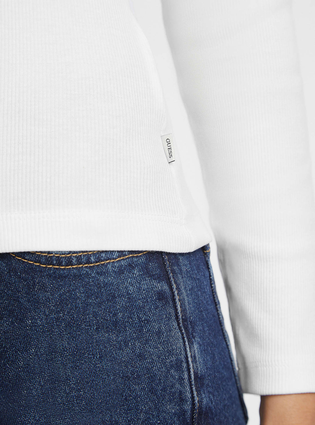 Guess Jeans White Long Sleeve Star T-Shirt detail view